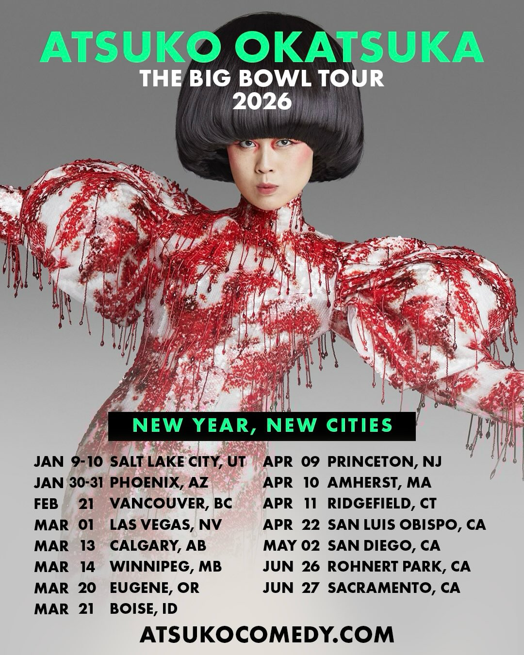 Atsuko Okatsuka The Big Bowl Tour Poster 2026